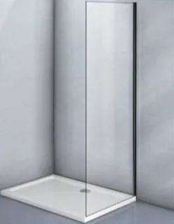 Боковая панель Veconi KP-11B, 900х1950 черное, стекло прозрачное