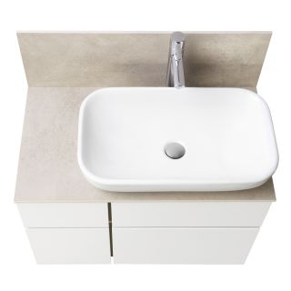 Тумба под раковину Акватон Мишель 80см дуб эндгрейн/белый 1A244501MIX40