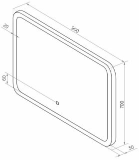 Зеркало с подсветкой Continent Demure ЗЛП448 с музыкальным блоком и подогревом 90см