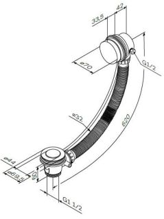 Слив-перелив для ванны Am.Pm Gem полуавтомат W90A-000-OflB