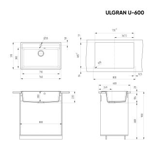 Кухонная мойка Ulgran Classic U-600-331 белый