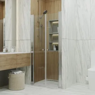 Душевая дверь Triton Дабл Щ0000036861 90 см профиль хром стекло прозрачное