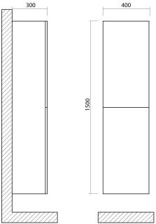 Шкаф подвесной Art&Max Verona Push 40x150см гаскон пайн AM-Verona-Push-1500-2A-SC-GP-TS