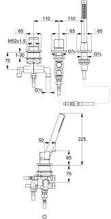 Смеситель на борт ванны Kludi Decus 54447N575 брашированный никель