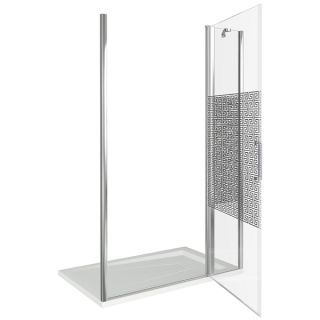 Душевая дверь Good Door Fantasy WTW-130-F-CH стекло прозрачное с зеркальным рисунком Фэнтази
