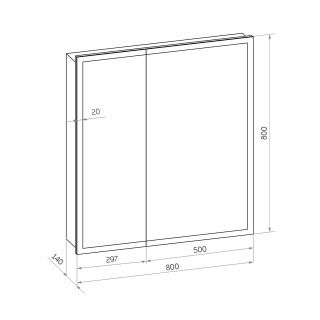 Зеркало-шкаф Reflexion Cube 80 RF2213CB с подсветкой 80х80