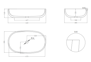 Накладная раковина Salini Gloria 05 S-Stone 1102205M 64см белый матовый