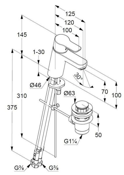 Душевой комплект Kludi Pure&Easy 3в1 376850565 хром