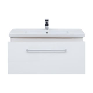 Тумба подвесная Dreja.Rus BIG INN 100 под умывальник Гармония 100, белый глянец