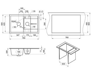 Мойка кухонная Granula 7802, АРКТИК