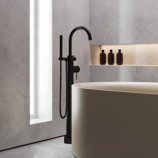 Напольный смеситель для ванны Paini Cox 78PZ136LM чёрный матовый