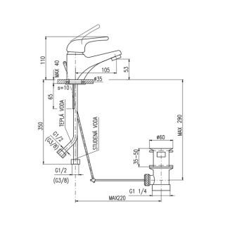 Смеситель для раковины Rav Slezak Sazava SA527.5 хром