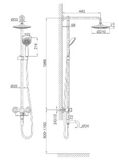 Душевая система DQ Hessen Grimm хром DA1384701E09