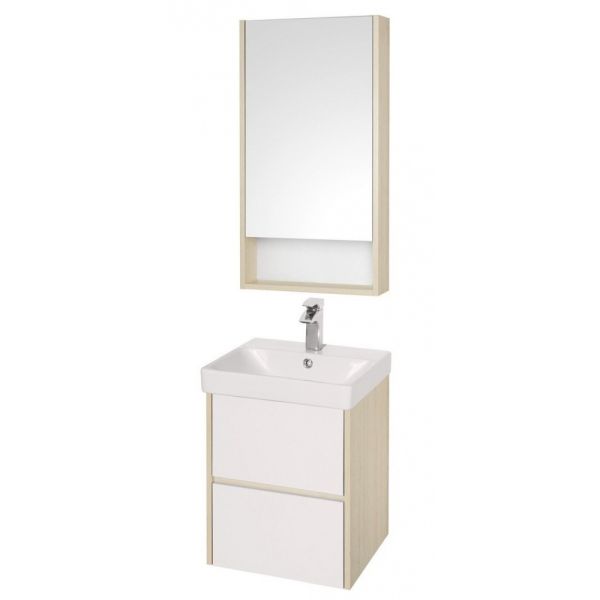 Тумба под раковину Акватон Сканди 45см белый/дуб верона 1A251601SDB20