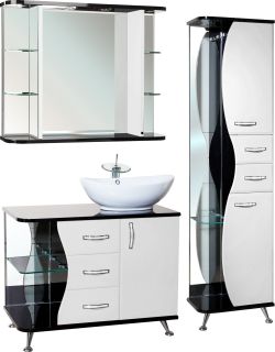 Тумба под раковину Bellezza Рио 90см правая белый/чёрный 00000007196