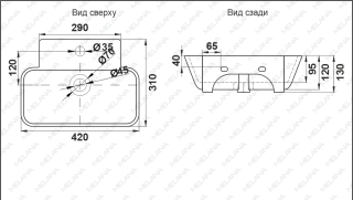 Накладная раковина Melana 320308-805 42см белый