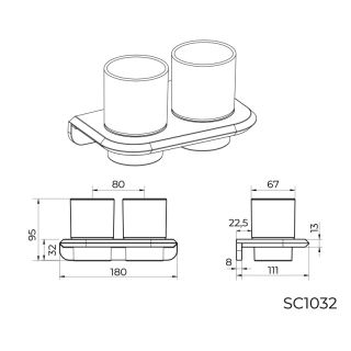 Стакан для ванной комнаты двойной Knotlor SC1032BL, черный