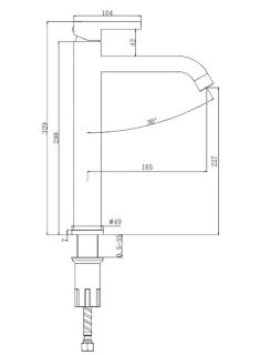 Высокий смеситель для раковины Splenka S221.15.09 графит