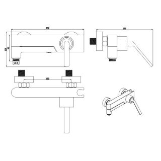 Гигиенический душ со смесителем Kohr DU RUO 1LN780400CP-0000A хром