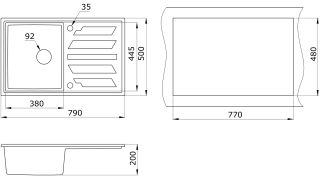 Мойка кухонная Granula GR-8002 алюминиум
