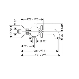 Смеситель для ванны Hansgrohe Terrano 37432810 серый
