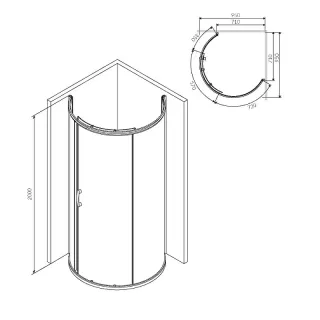 Душевой уголок AM.PM Like W83UG-333-095CG 95х95 см профиль хром стекло тонированное