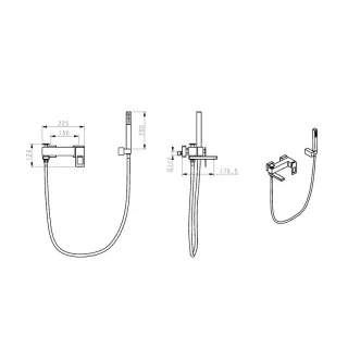 Смеситель для ванны Boheme Q 143-BUW чёрный/синий