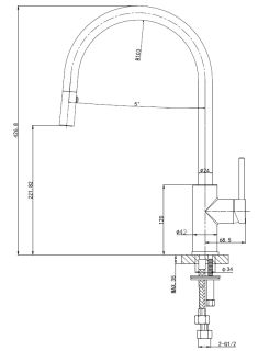 Смеситель для кухни Wonzon & Woghand WW-422902-CR с выдвижным изливом хром