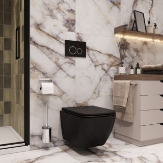 Подвесной унитаз Cerutti SPA Mimi Aria MB CT8920 безободковый чёрный матовый