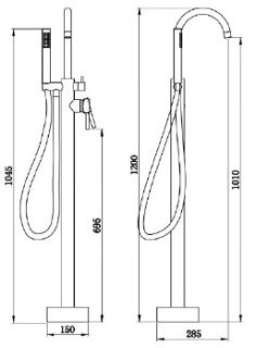 Напольный смеситель для ванны Boch Mann Braies чёрный матовый BM8921