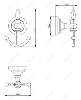 Крючок двойной Melana MLN-820008 хром/золото