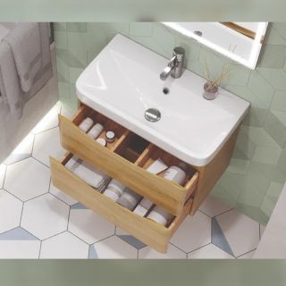 Тумба под раковину подвесная Velvex Clay tp.CLA.9595.70.2Y дуб верона, 70 см