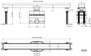 Душевой лоток Allen Brau Priority 9.50016.GB для поддона 65 см золото браш