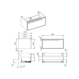 Тумба под раковину La Fenice Elba FNC-01-ELB-B-90 87.6 см