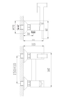Гигиенический душ со смесителем Haiba HB5510-7 чёрный матовый