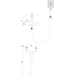 Смеситель для ванны Wonzon & Woghand WW-639906-MB чёрный матовый
