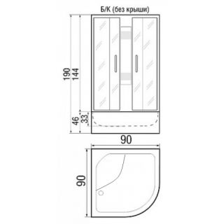 Душевая кабина RIVER NARA LIGHT Б/К 90/46 МТ