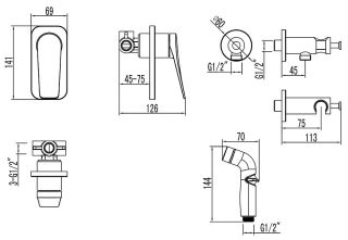 Гигиенический душ Lemark Bronx (LM3719GM)