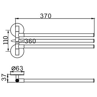 Полотенцедержатель поворотный Frap F3813 хром