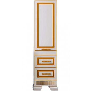 Шкаф-колонна Opadiris Оникс 50 L Z0000005741 Белый глянцевый с золотой патиной