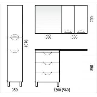 Тумба под раковину для стиральной машины Corozo Алиот 120 белый SD-00000597