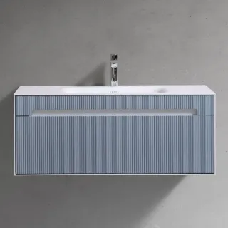 Тумба с раковиной Black&White Universe 9201000 100 см молочный белый матовый/цемент серый матовый