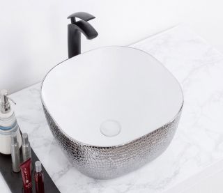 Раковина CeramaLux  D1301H021 бело-серая 42 см