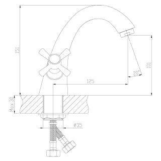 Смеситель для раковины Decoroom хром/белый DR46011-White