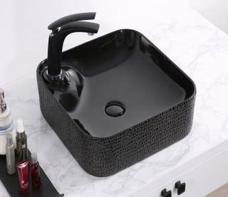 Раковина CeramaLux  D1305H004 черная 42.5 см