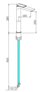 Смеситель для раковины Boch Mann Como CB XL BM9631 хром/чёрный