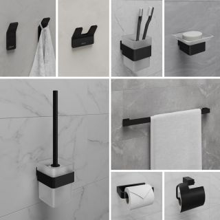 Полотенцедержатель Lemark Smooth Line 9782023 одинарный чёрный матовый