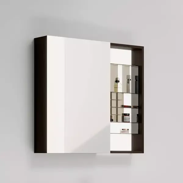 Зеркальный шкаф Black&White 929.MС800 тёмное дерево левый 75 см