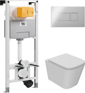 Комплект унитаза с инсталляцией Point Ника 879235pKA00+PN41081 с сиденьем Микролифт