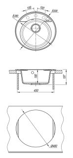Кухонная мойка Lemark Sula 500 9910001 антрацит